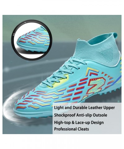 Men's Soccer Cleats Football Shoes Outdoor AG FG Breathable Lightweight Football Baseball Lacrosse Rugby Turf Shoes 303-1whit...