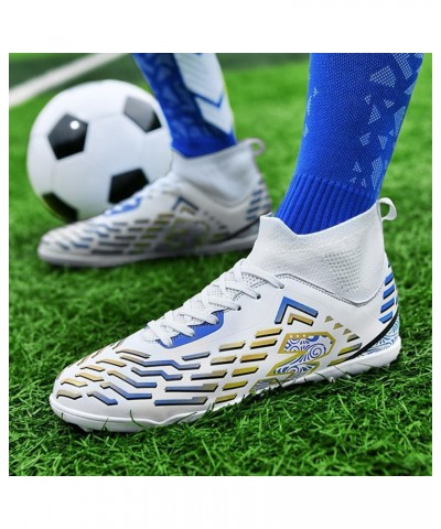 Men's Soccer Cleats Football Shoes Outdoor AG FG Breathable Lightweight Football Baseball Lacrosse Rugby Turf Shoes 303-1whit...