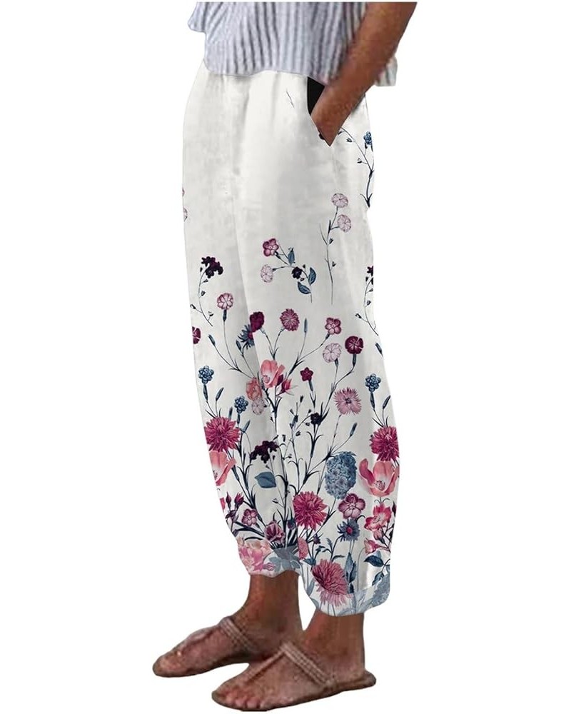 Women Spring and Casual Printed Trousers Pocket Casual Pants Purple - 2024 Pants for Women $9.01 Flats