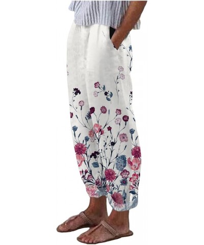 Women Spring and Casual Printed Trousers Pocket Casual Pants Purple - 2024 Pants for Women $9.01 Flats