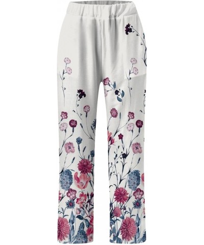 Women Spring and Casual Printed Trousers Pocket Casual Pants Purple - 2024 Pants for Women $9.01 Flats