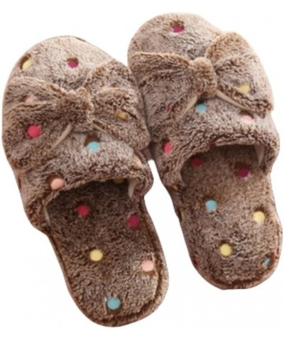 Fuzzy Slippers Women Kawaii Slippers for Women Fluffy Kawaii House Slippers Cute Slippers for Women Brown $12.96 Slippers