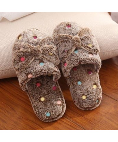 Fuzzy Slippers Women Kawaii Slippers for Women Fluffy Kawaii House Slippers Cute Slippers for Women Brown $12.96 Slippers