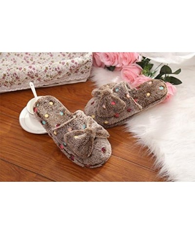 Fuzzy Slippers Women Kawaii Slippers for Women Fluffy Kawaii House Slippers Cute Slippers for Women Brown $12.96 Slippers