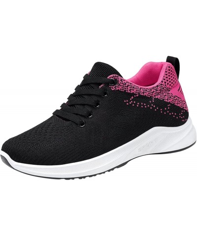 Walking Shoes for Women - Women Mesh Round Cross Straps Flat Sneakers Running Shoes Z-05 Red $14.41 Athletic Shoes