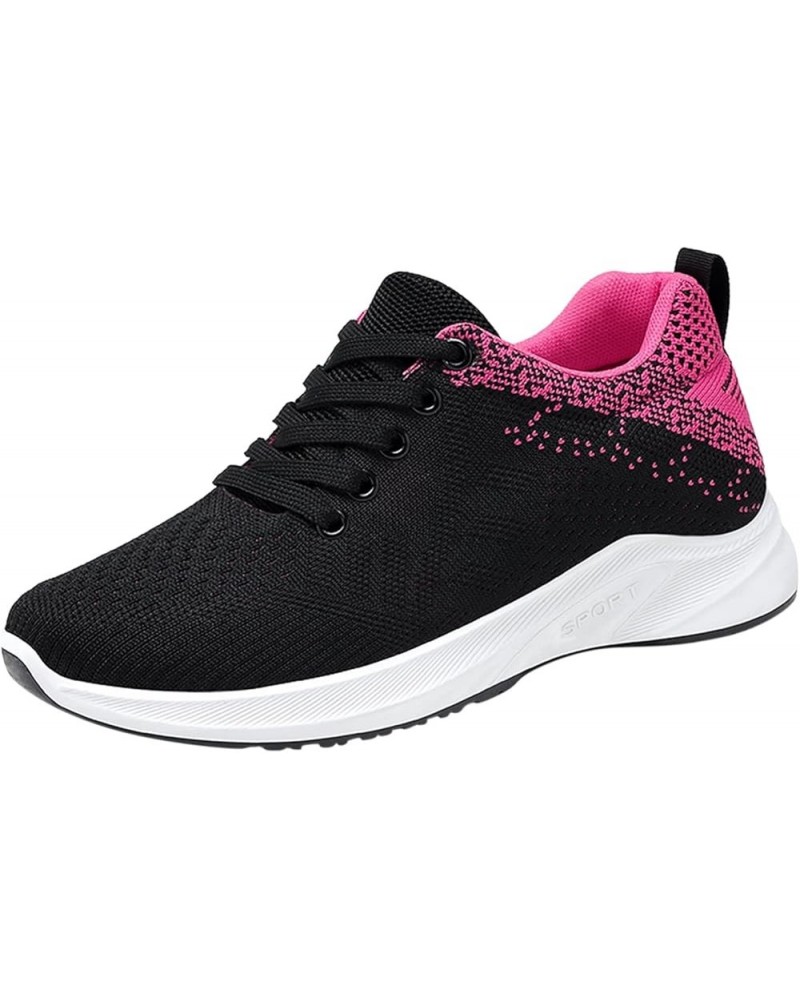 Walking Shoes for Women - Women Mesh Round Cross Straps Flat Sneakers Running Shoes Z-05 Red $14.41 Athletic Shoes