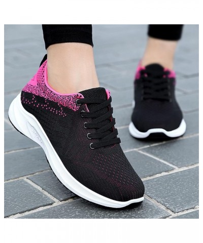 Walking Shoes for Women - Women Mesh Round Cross Straps Flat Sneakers Running Shoes Z-05 Red $14.41 Athletic Shoes