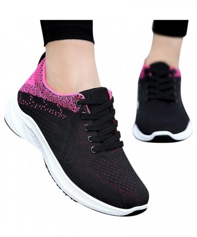 Walking Shoes for Women - Women Mesh Round Cross Straps Flat Sneakers Running Shoes Z-05 Red $14.41 Athletic Shoes