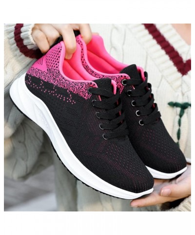 Walking Shoes for Women - Women Mesh Round Cross Straps Flat Sneakers Running Shoes Z-05 Red $14.41 Athletic Shoes