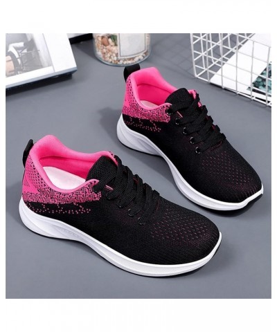 Walking Shoes for Women - Women Mesh Round Cross Straps Flat Sneakers Running Shoes Z-05 Red $14.41 Athletic Shoes