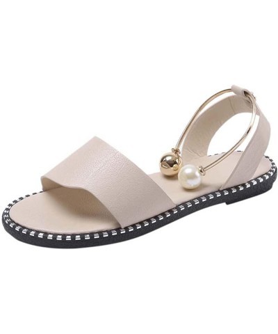 Women's Elastic Strappy String Square Toe Ankle Strap Summer Lace Up Sandals Rhinestones Flip-Flop Shoes 51-zoxro-h-beige $15...