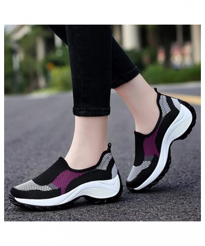 Women Shoes Breathable Mesh Shoes Fashion Outdoor Hiking Shoes Women Single Mesh Casual Casual Shoes for Women Wedges (Purple...