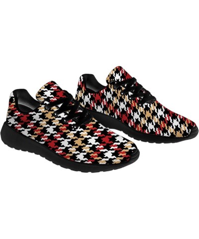 Houndstooth Shoes for Women Men Tennis Walking Running Shoes Lightweight Comfortable Sneakers Gifts for Men Women 1680 Red Wh...