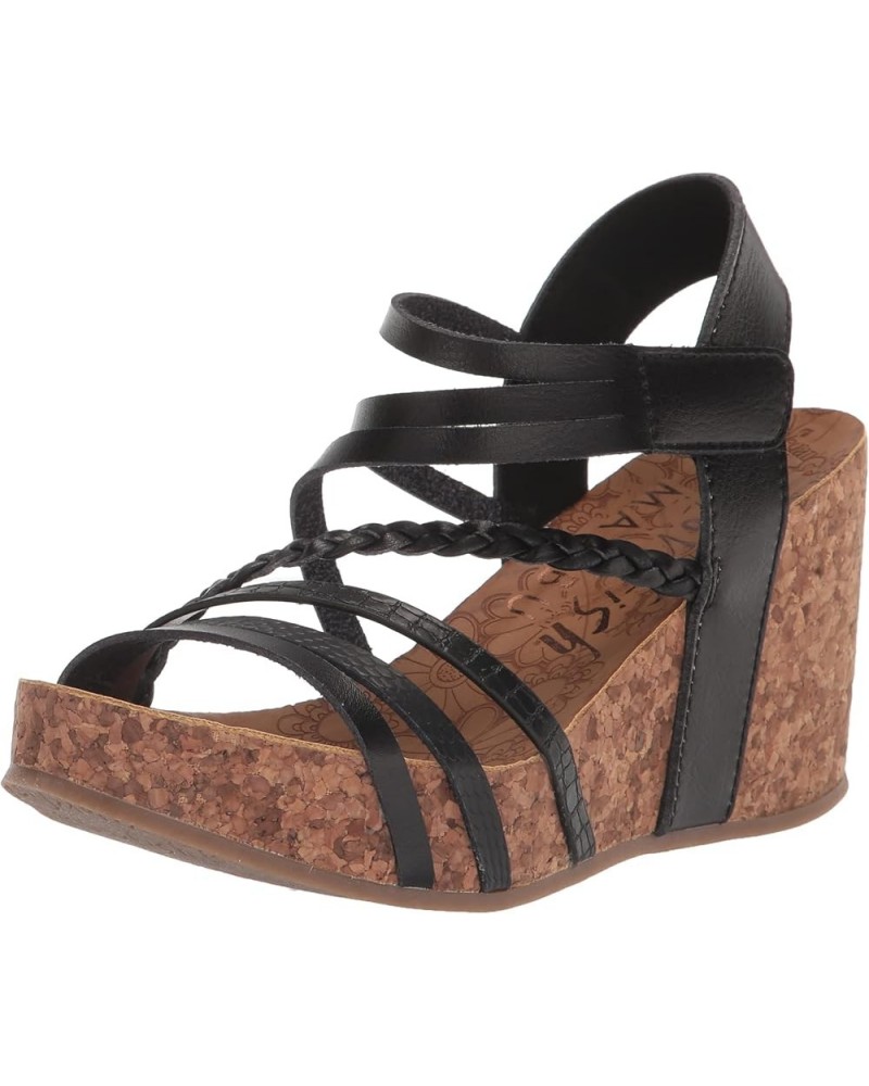 Womens Heidi Wedge Sandal Black Dile/Dyecut $29.77 Sandals