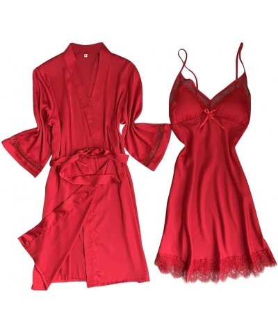 Christmas Lingerie Plus Size Women Lingerie Pajamas Women Satin Shirts Bikini Red $12.04 Athletic Shoes