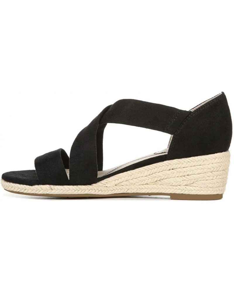 Women's Siesta Espadrille Wedge Sandal Black $10.99 Sandals