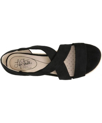 Women's Siesta Espadrille Wedge Sandal Black $10.99 Sandals