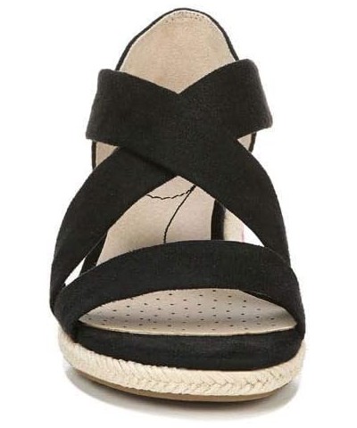 Women's Siesta Espadrille Wedge Sandal Black $10.99 Sandals