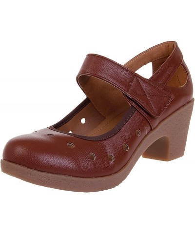 Women Low Heel Boots Trade Square Dance Shoes Adult Soft Soles Dance Shoes Brown $21.48 Athletic Shoes