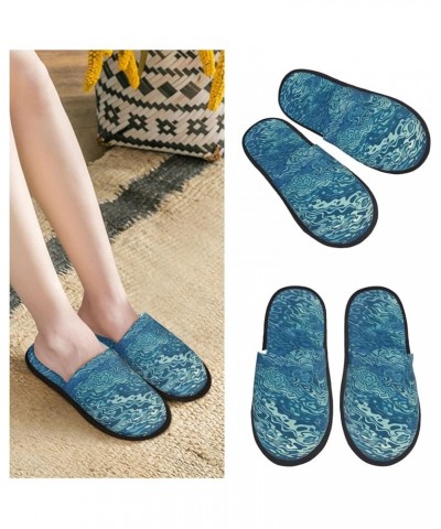 Beautiful sea surface Furry Slippers for Men Women Fuzzy Memory Foam Slippers Warm Comfy Slip-on Bedroom Shoes Winter House S...