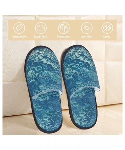 Beautiful sea surface Furry Slippers for Men Women Fuzzy Memory Foam Slippers Warm Comfy Slip-on Bedroom Shoes Winter House S...