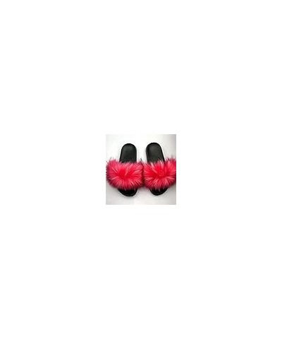 Slipper Cotton Furry Slippers Ladies House Shoes Cute Plush Faux Fluffy Sandals Women's Fur Slides Winter Warm Home Slippers ...