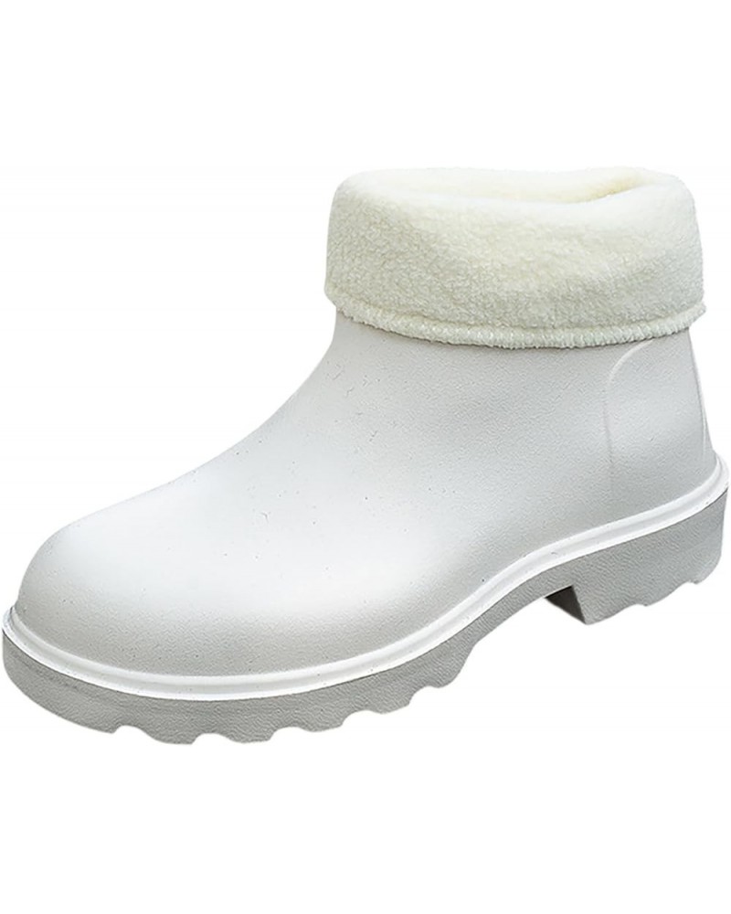 Rain Boots Women,Womens Rain Boots 2023 New Korean Edition Slip and Durable Detachable Plush Light 2024 White $19.43 Outdoor ...