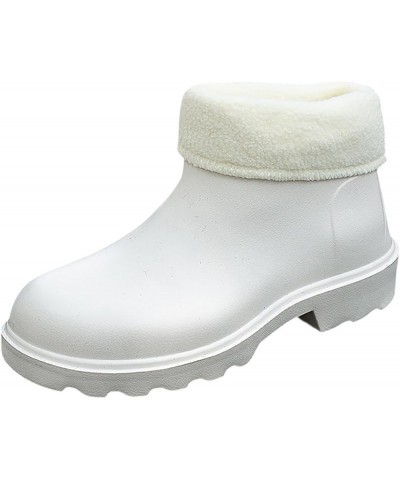 Rain Boots Women,Womens Rain Boots 2023 New Korean Edition Slip and Durable Detachable Plush Light 2024 White $19.43 Outdoor ...