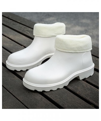 Rain Boots Women,Womens Rain Boots 2023 New Korean Edition Slip and Durable Detachable Plush Light 2024 White $19.43 Outdoor ...