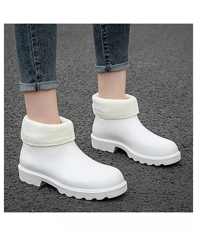 Rain Boots Women,Womens Rain Boots 2023 New Korean Edition Slip and Durable Detachable Plush Light 2024 White $19.43 Outdoor ...