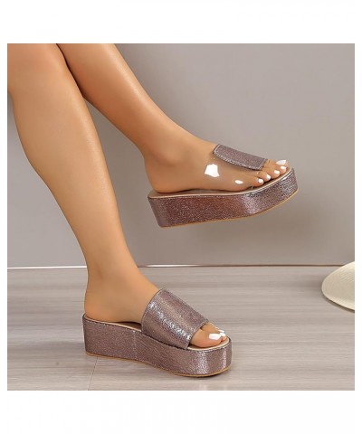 Women's Beach Sandals Hollow Casual Slippers Flat Shoes Retro Sandals Dark Wedges Sandals for Women (Silver, 6.5) 8.5 Khaki $...