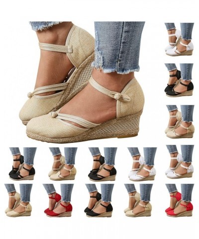 Womens Platform Sandals Wedge Orthopedic Sandals for Women with Arch Support Casual Outdoor Sandals Closed Toe Shoes Z13-red ...