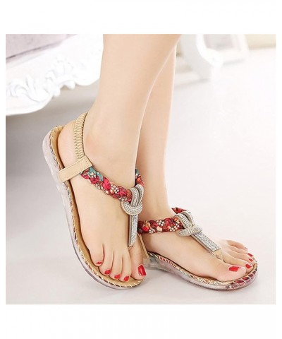 Women Sandals Bohemia Women Casual Shoes Sexy Beach Summer Girls Fashion Cute Women Flats Sandals 7 Dark Blue1 $16.42 Sandals