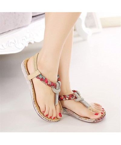 Women Sandals Bohemia Women Casual Shoes Sexy Beach Summer Girls Fashion Cute Women Flats Sandals 7 Dark Blue1 $16.42 Sandals