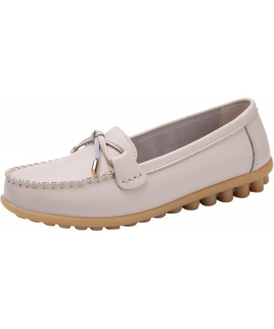 Fashion Womens Breathable Lace Up Shoes Flats Casual Shoes Slip on Dress Shoes Gift for Women Beige $12.29 Loafers & Slip-Ons