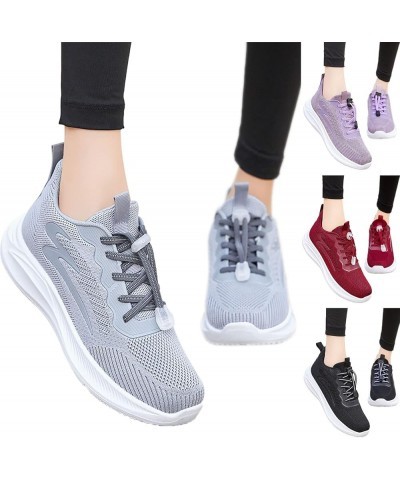 Sneakers for Women,Women's Mesh Platform Shoes Lace Up Platform Loafers Non Slip Comfy Office Travel Shoes Black $18.23 Athle...