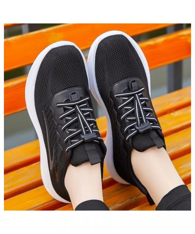 Sneakers for Women,Women's Mesh Platform Shoes Lace Up Platform Loafers Non Slip Comfy Office Travel Shoes Black $18.23 Athle...