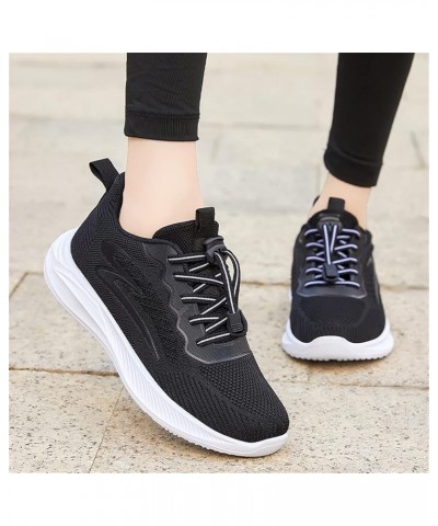 Sneakers for Women,Women's Mesh Platform Shoes Lace Up Platform Loafers Non Slip Comfy Office Travel Shoes Black $18.23 Athle...