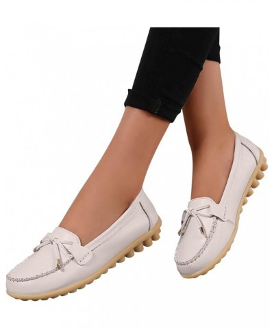 Fashion Womens Breathable Lace Up Shoes Flats Casual Shoes Slip on Dress Shoes Gift for Women Beige $12.29 Loafers & Slip-Ons