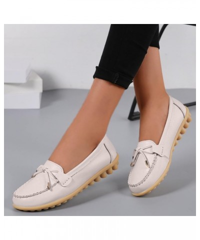 Fashion Womens Breathable Lace Up Shoes Flats Casual Shoes Slip on Dress Shoes Gift for Women Beige $12.29 Loafers & Slip-Ons