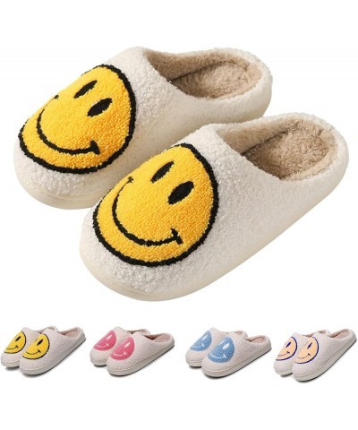 Smile Face Slippers Indoor Outdoor,Smile Happy Face Slippers,Retro Slippers for Women House Soft Fluffy Slides,Smile Cushion ...