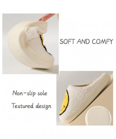 Smile Face Slippers Indoor Outdoor,Smile Happy Face Slippers,Retro Slippers for Women House Soft Fluffy Slides,Smile Cushion ...