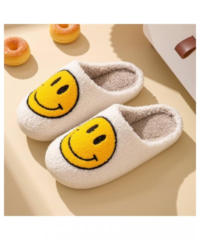 Smile Face Slippers Indoor Outdoor,Smile Happy Face Slippers,Retro Slippers for Women House Soft Fluffy Slides,Smile Cushion ...