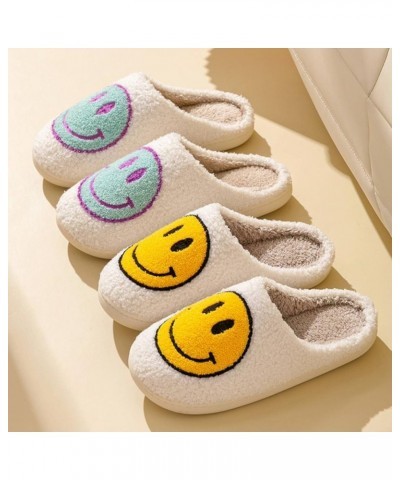 Smile Face Slippers Indoor Outdoor,Smile Happy Face Slippers,Retro Slippers for Women House Soft Fluffy Slides,Smile Cushion ...