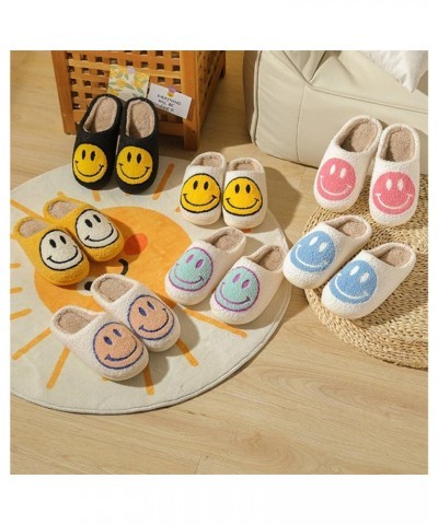 Smile Face Slippers Indoor Outdoor,Smile Happy Face Slippers,Retro Slippers for Women House Soft Fluffy Slides,Smile Cushion ...