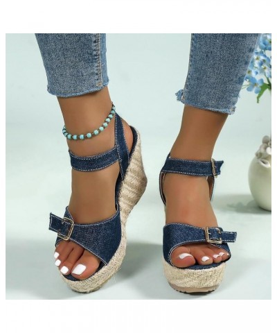 Wedge Sandal for Women Ankle Strap Flatform Arch Support Fish Mouth Toe Shoes Platform Espadrilles Cushion Dressy Lightweight...