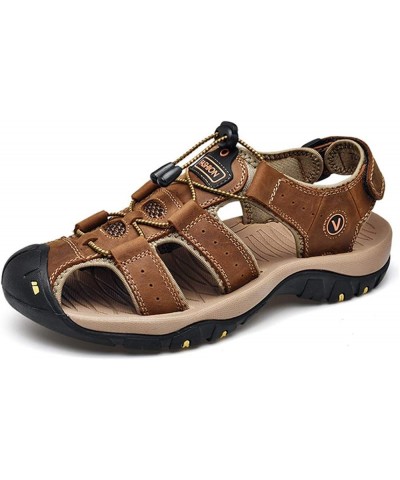 Leather Mens Beach Shoes Summer Outdoor Sandals and Slippers 8 Brown $25.37 Sandals