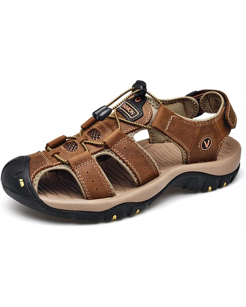 Leather Mens Beach Shoes Summer Outdoor Sandals and Slippers 8 Brown $25.37 Sandals