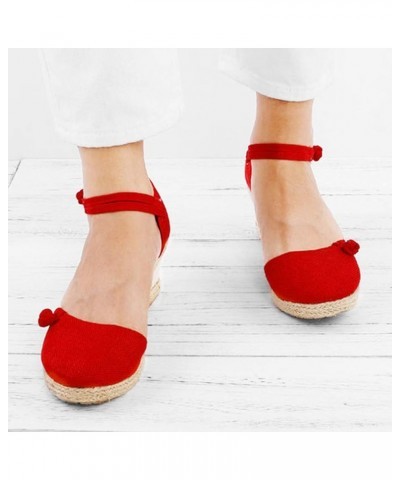 Latin Dance Shoes For Women Heeled Sandals For Women Summer Swing Dance Shoes Women Flat Dancing Heels Sandals For Wom Red-2 ...