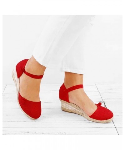 Latin Dance Shoes For Women Heeled Sandals For Women Summer Swing Dance Shoes Women Flat Dancing Heels Sandals For Wom Red-2 ...